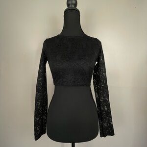 Elegant Black Lace Crop Top